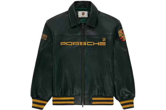 Aime Leon Dore x Porsche 993 Turbo Leather Club Jacket British Racing Green