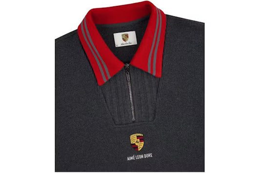 Aime Leon Dore x Porsche Jacquard Collar Quarter Zip Pullover Grey